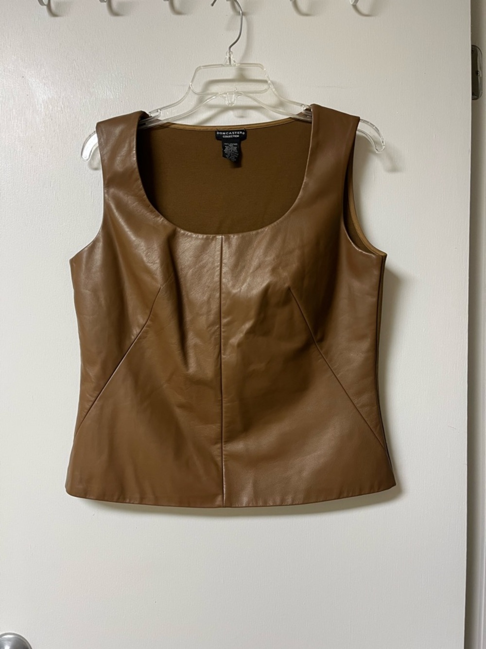 Doncaster Camel Tan Leather-Trim Shell